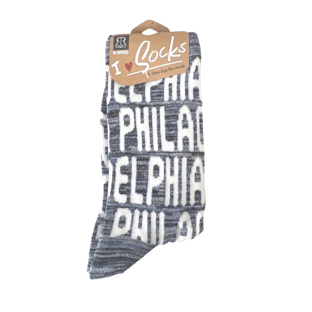 Robin Ruth Philadelphia Philly Crew Socks Blue White NWT One Size